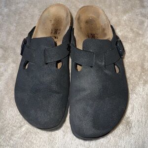 Black Birkenstock Suede Clogs Size 37